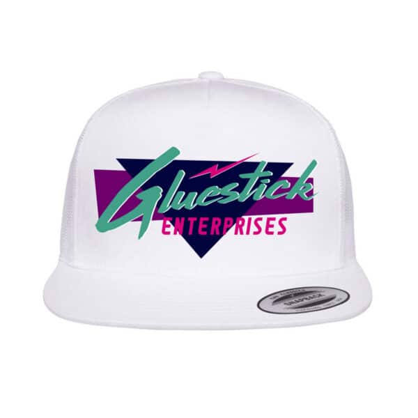 Gluestick Enterprises embroidered white mesh trucker